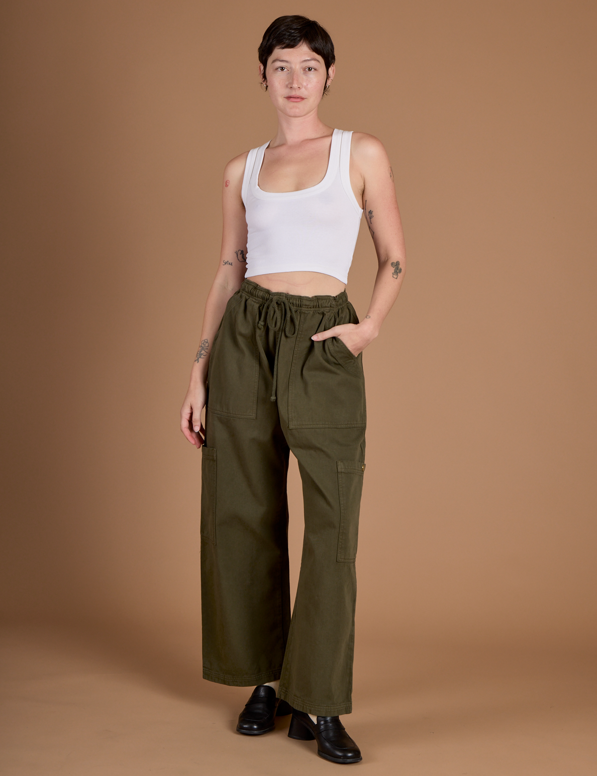Drop Pocket Cargo Pants - Surplus Green