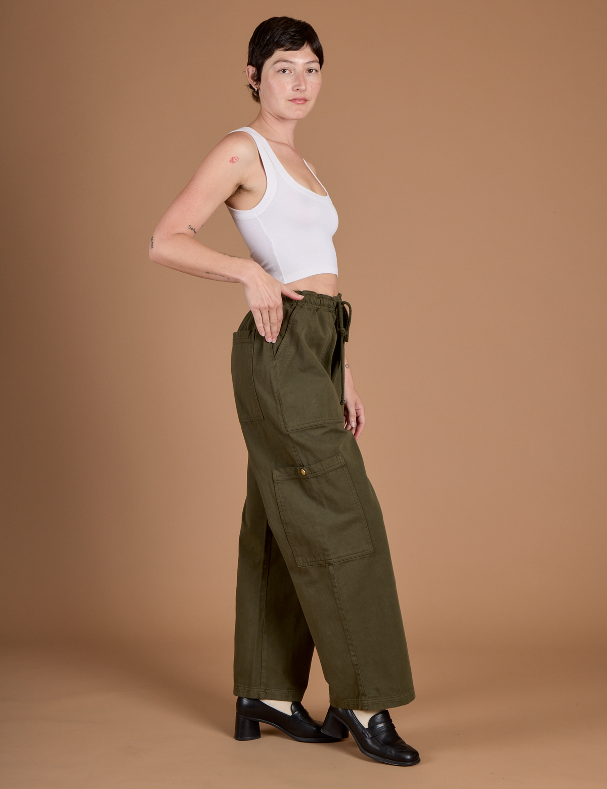 Drop Pocket Cargo Pants - Surplus Green