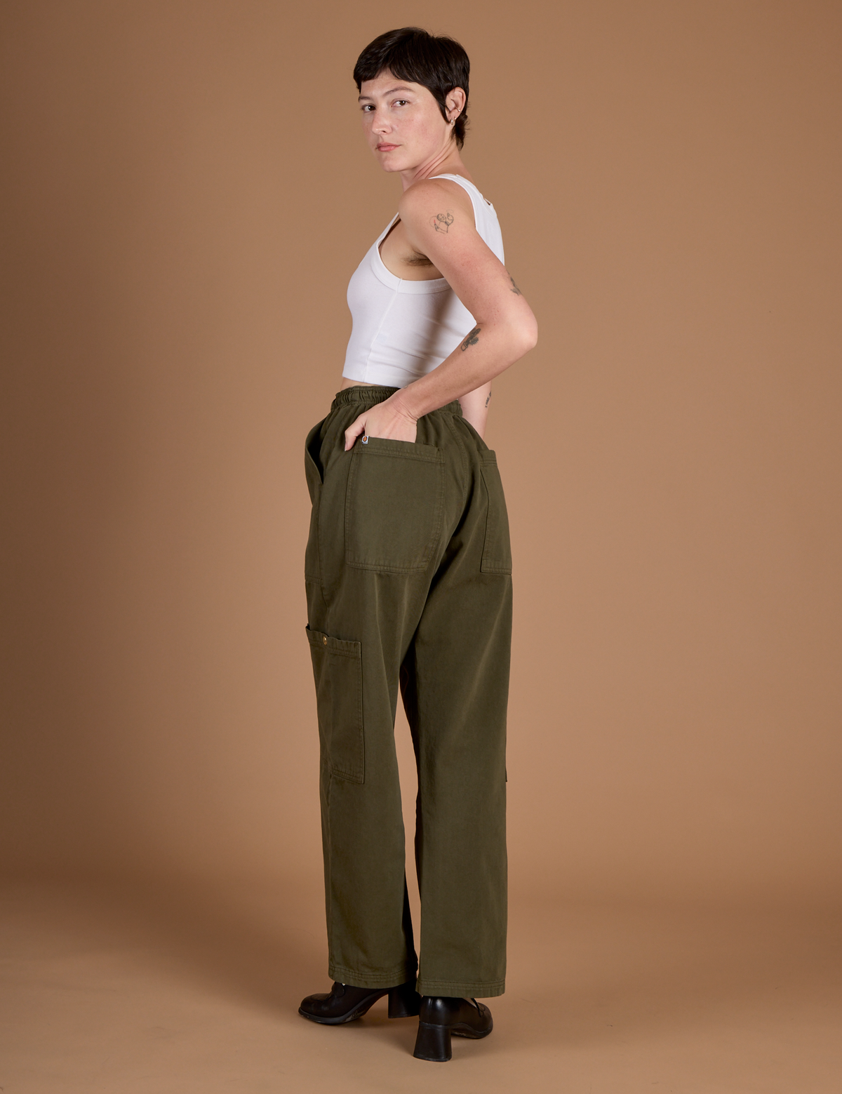 Drop Pocket Cargo Pants - Surplus Green