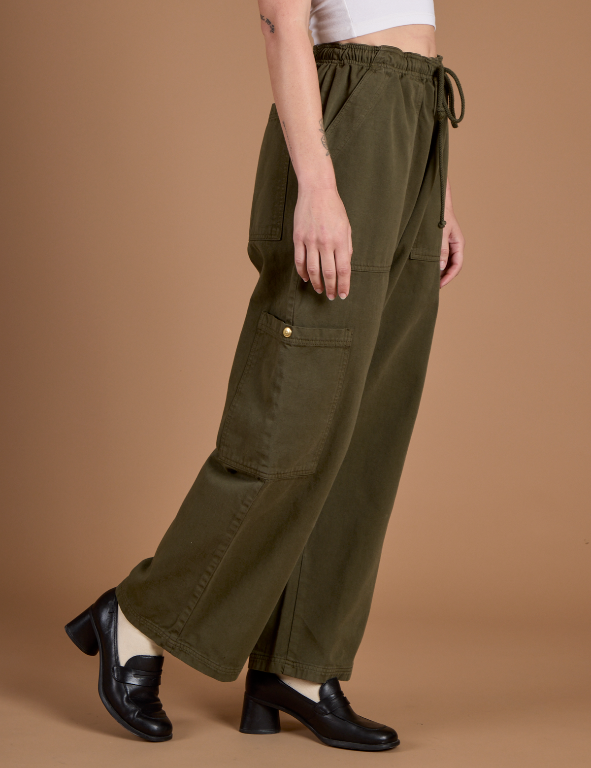 Drop Pocket Cargo Pants - Surplus Green