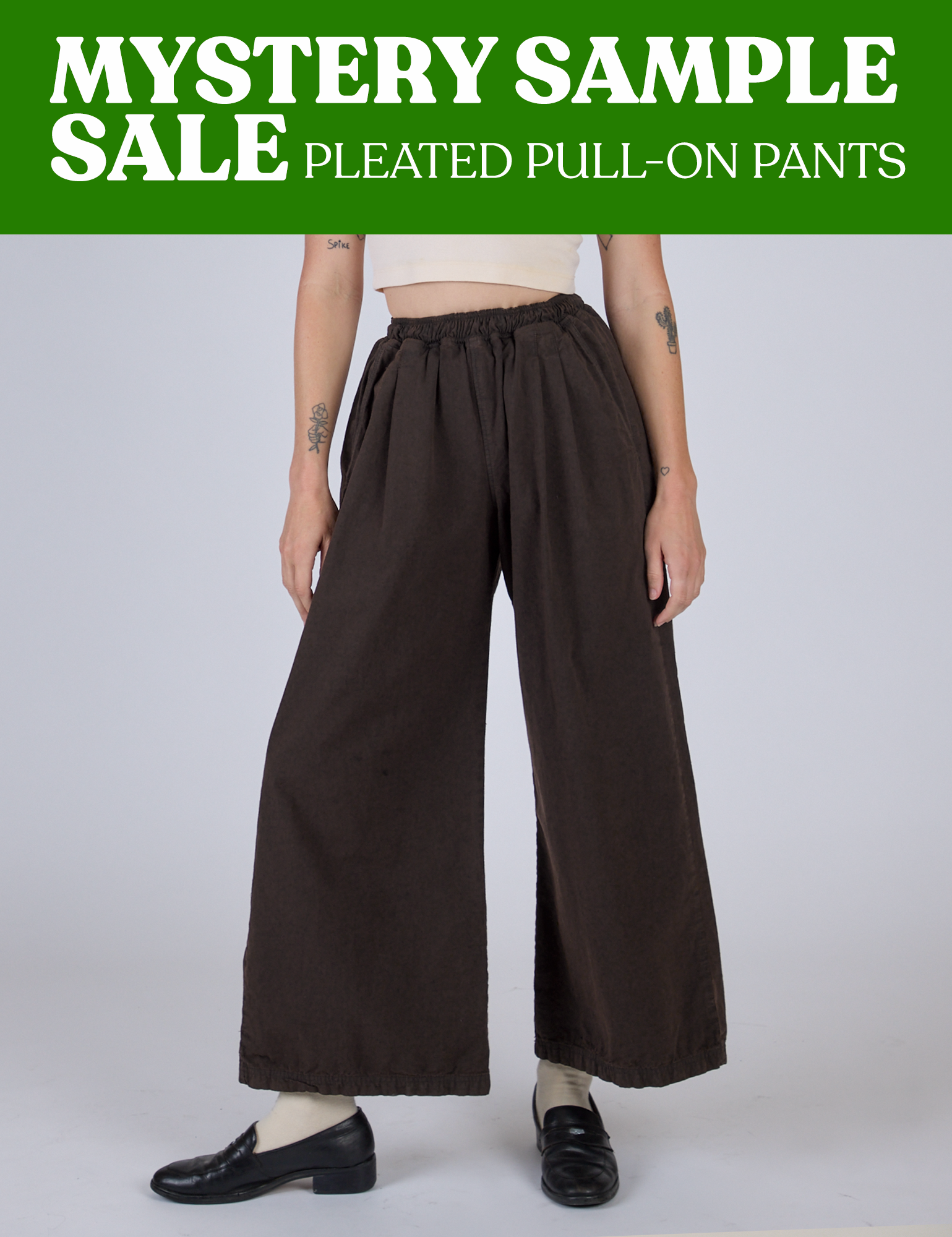 PLEATED PULL-ON PANTS - MYSTERY SAMPLE SALE! *FINAL SALE*