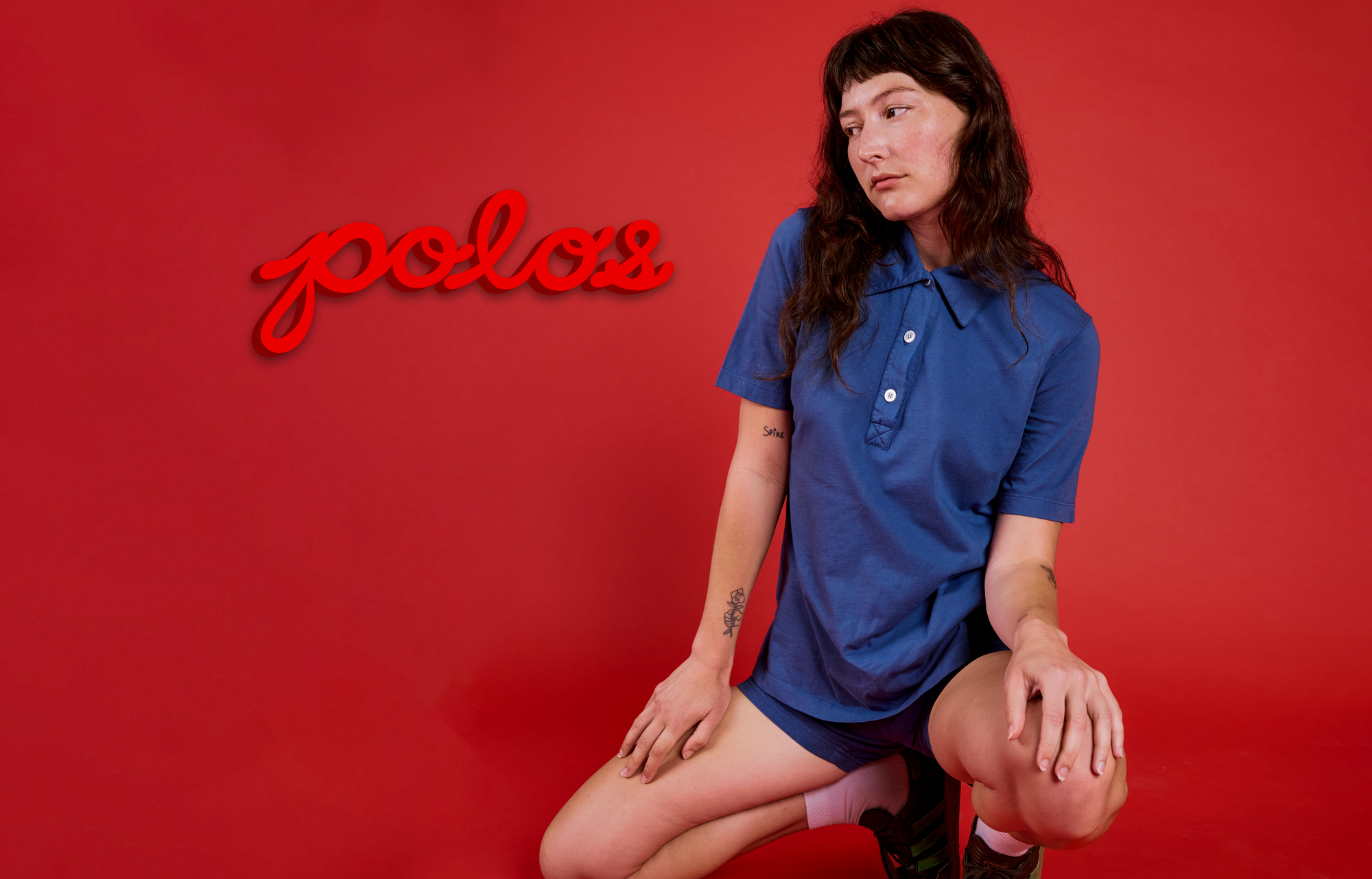 Alex is wearing the french blue Classic Polo