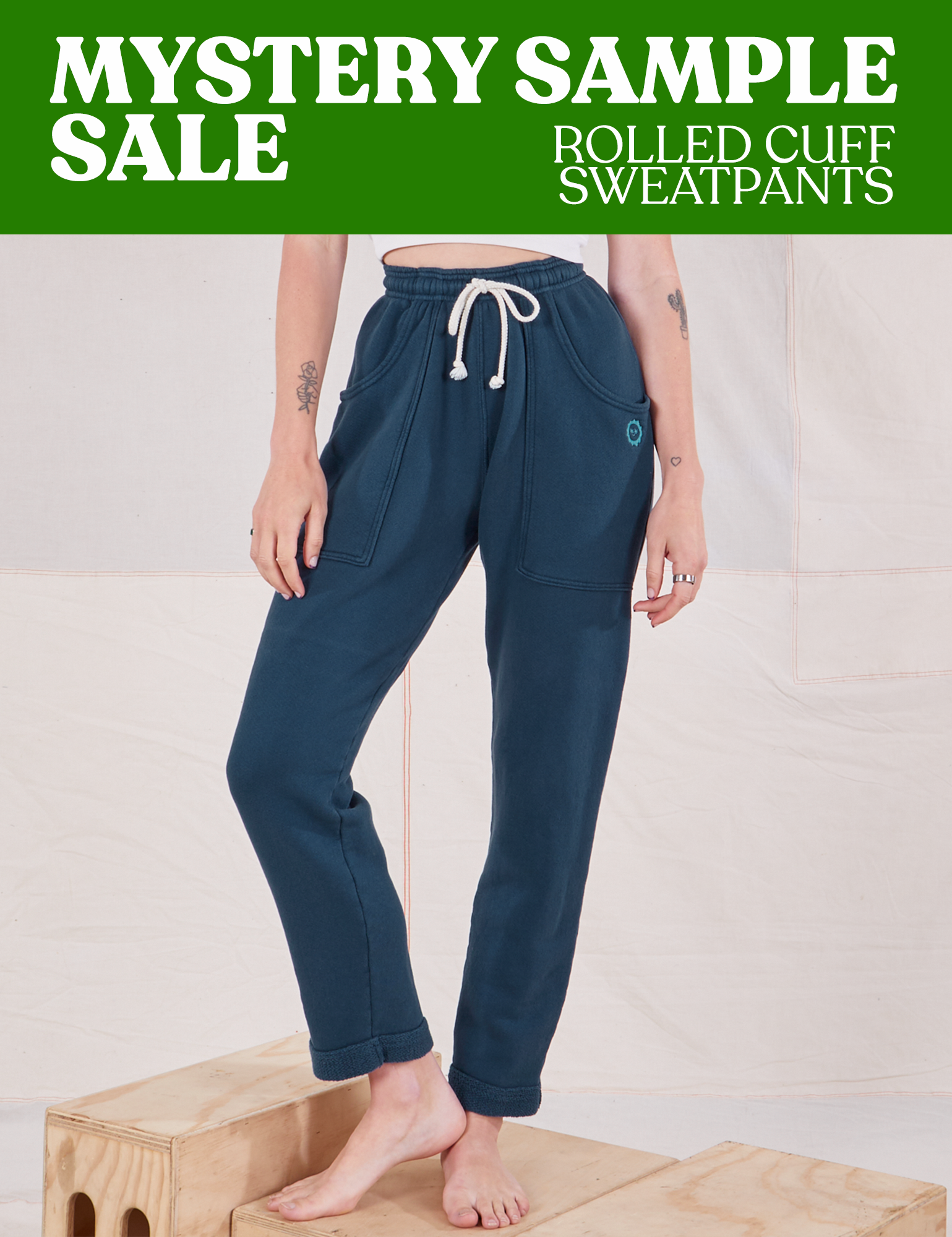 ROLLED CUFF SWEAT PANTS - MYSTERY SAMPLE SALE! *FINAL SALE*