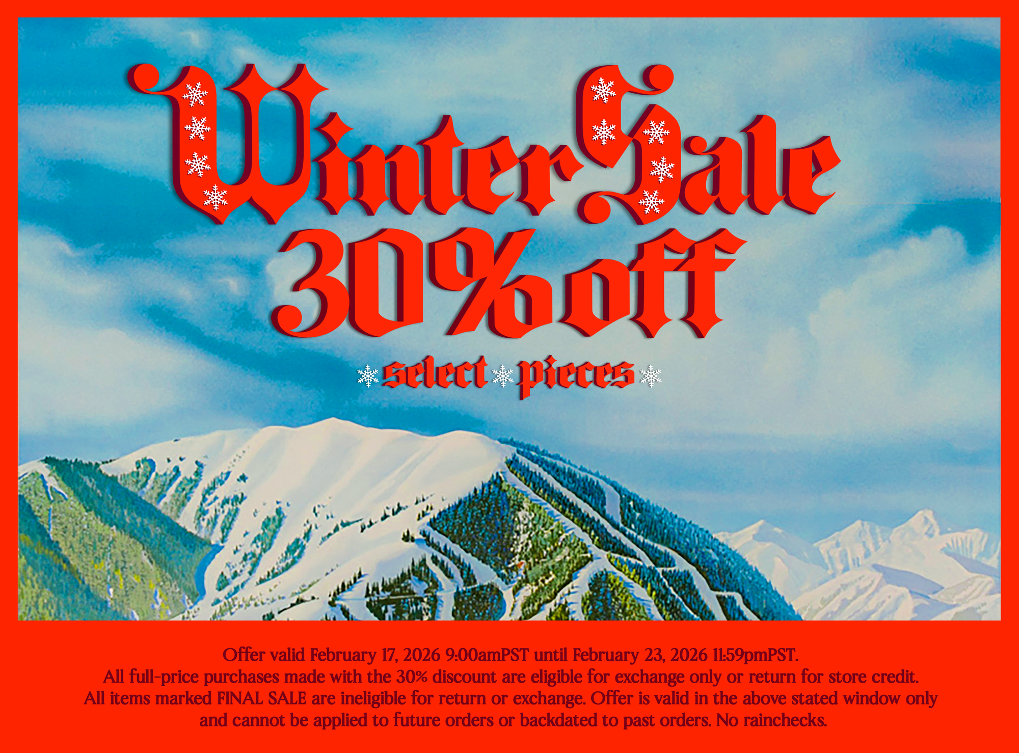 Winter Sale - Extra 30% Off Select Pieces