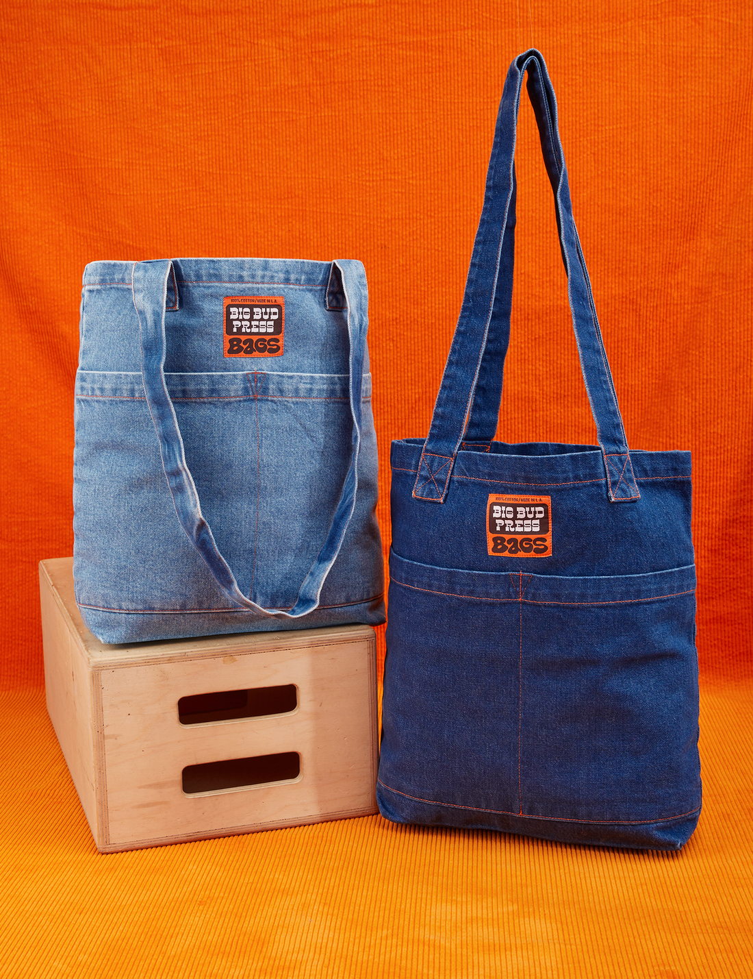 Denim Everyday Tote Bag in Light and Dark Washes