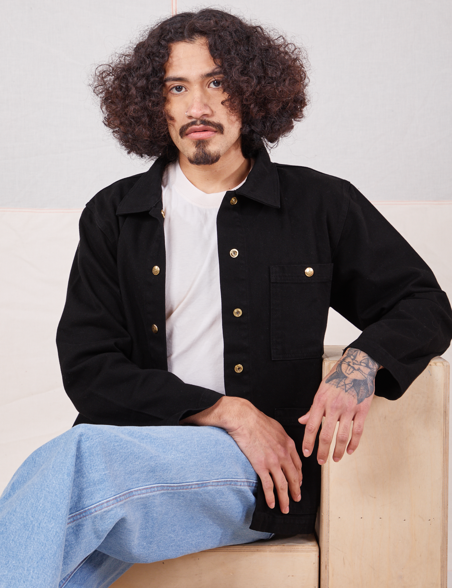 Black denim work jacket best sale