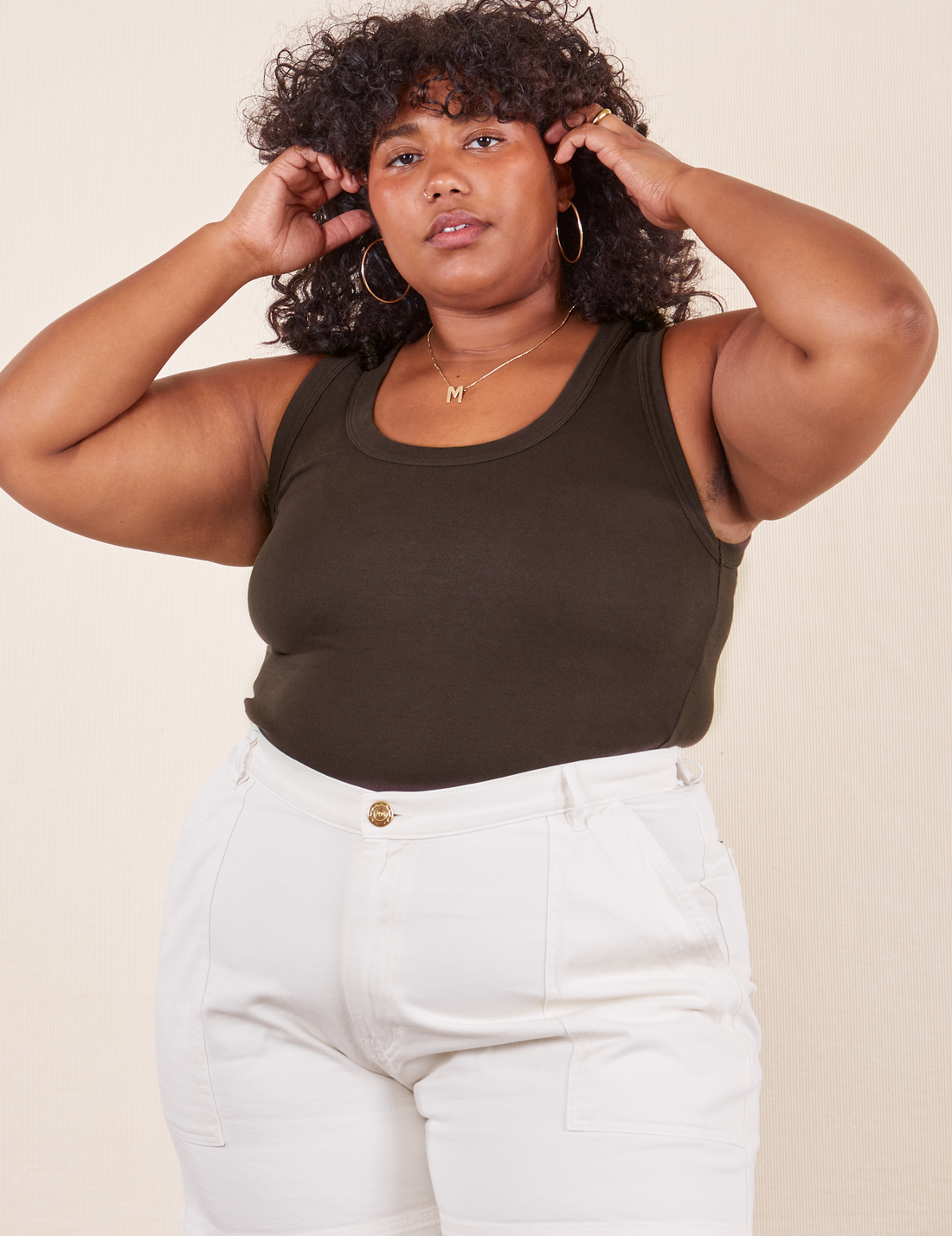 The Tank Top in Espresso Brown on Morgan