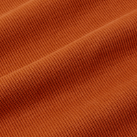 Long Sleeve V-Neck Tee in Burnt Terracotta fabric detail