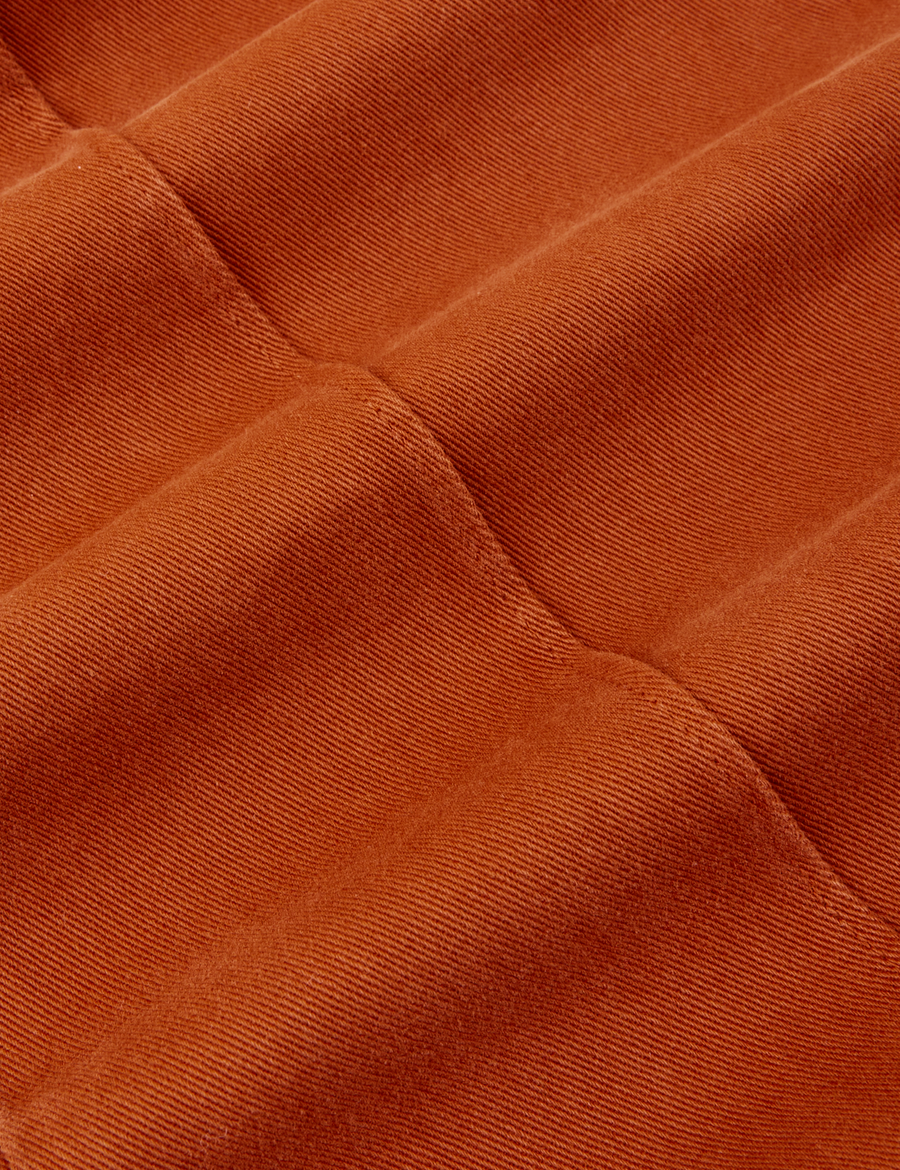 Western Pants in Burnt Terracotta fabric detail