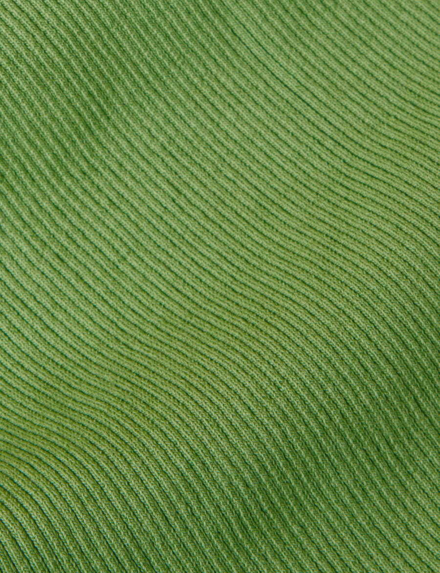 Long Sleeve V-Neck Tee in Bright Olive fabric detail