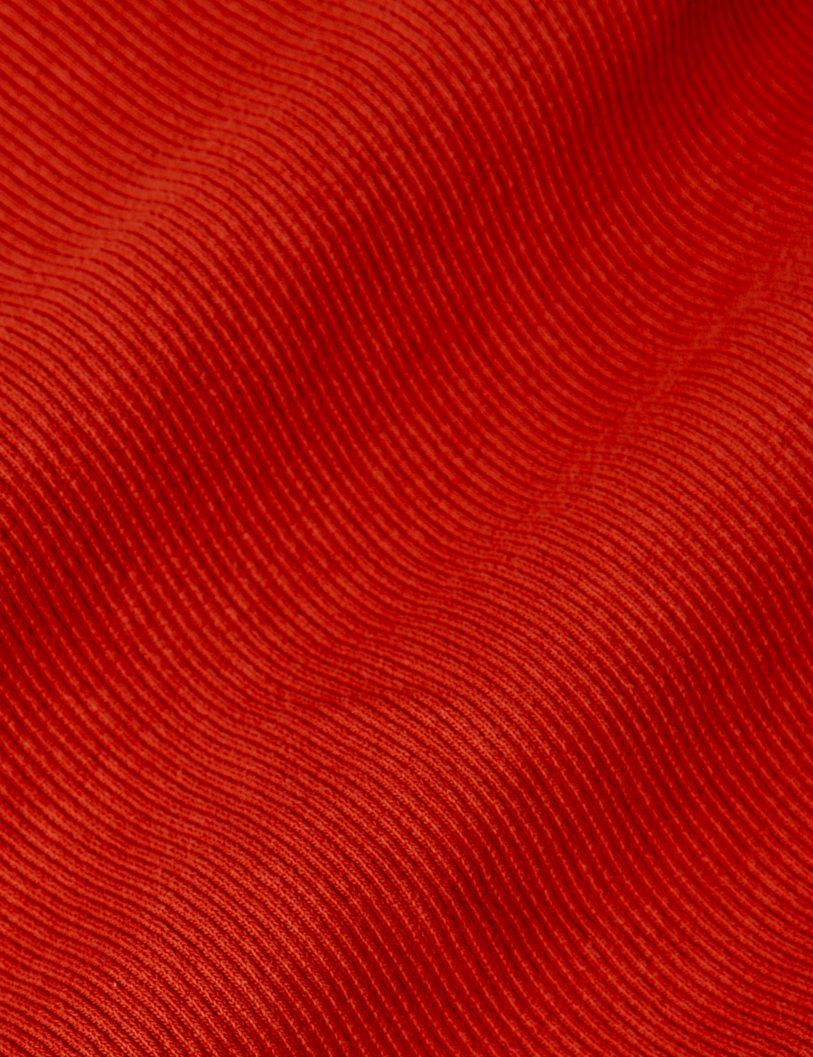 Long Sleeve V-Neck Tee in Paprika fabric detail
