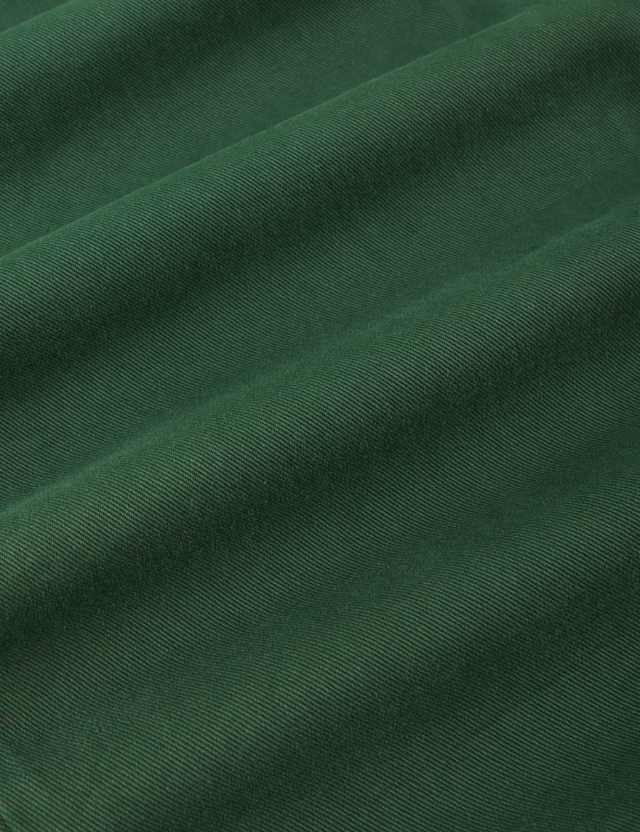 Heavyweight Trousers in Dark Emerald Green fabric detail 