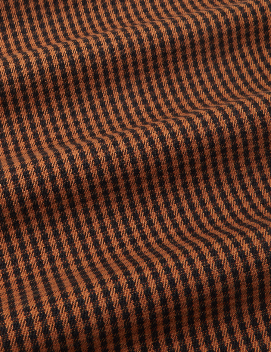 Checker Trousers in Brown fabric detail close up of woven brown and black pattern