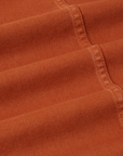 Denim Work Jacket in Burnt Terracotta fabric detail