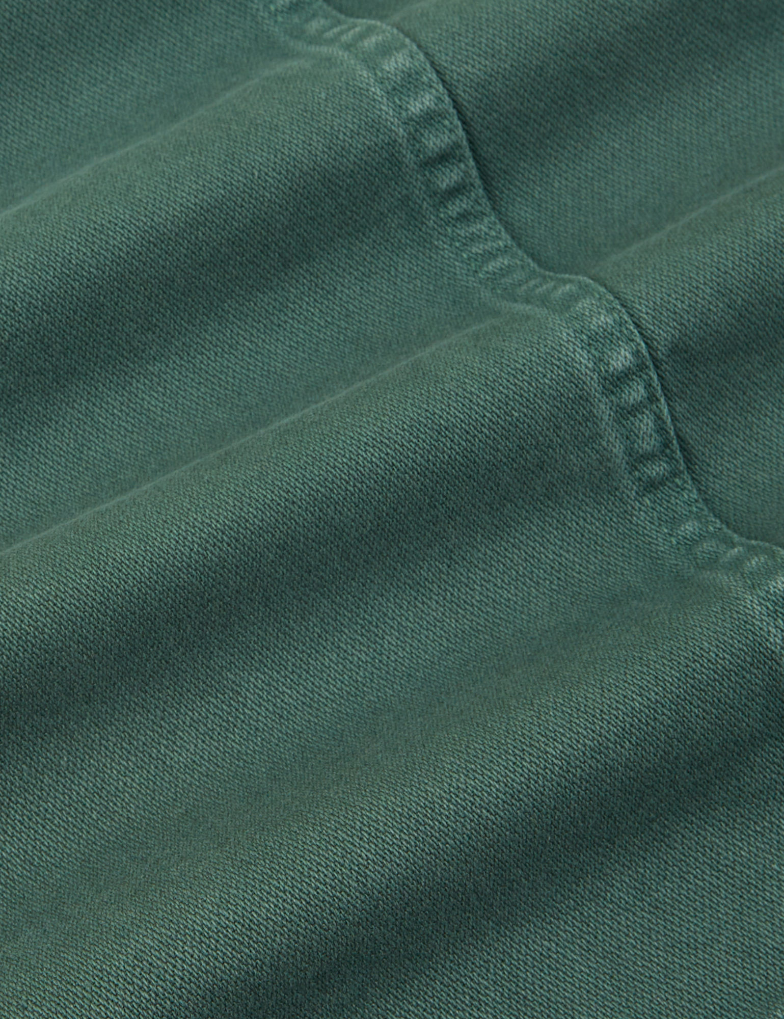 Denim Work Jacket in Dark Emerald Green fabric detail