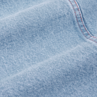 Indigo Denim Work Jacket in Light Wash fabric detail close up