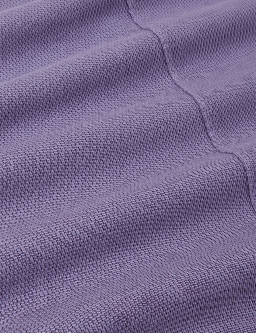 Long Sleeve Fisherman Polo in Faded Grape fabric detail