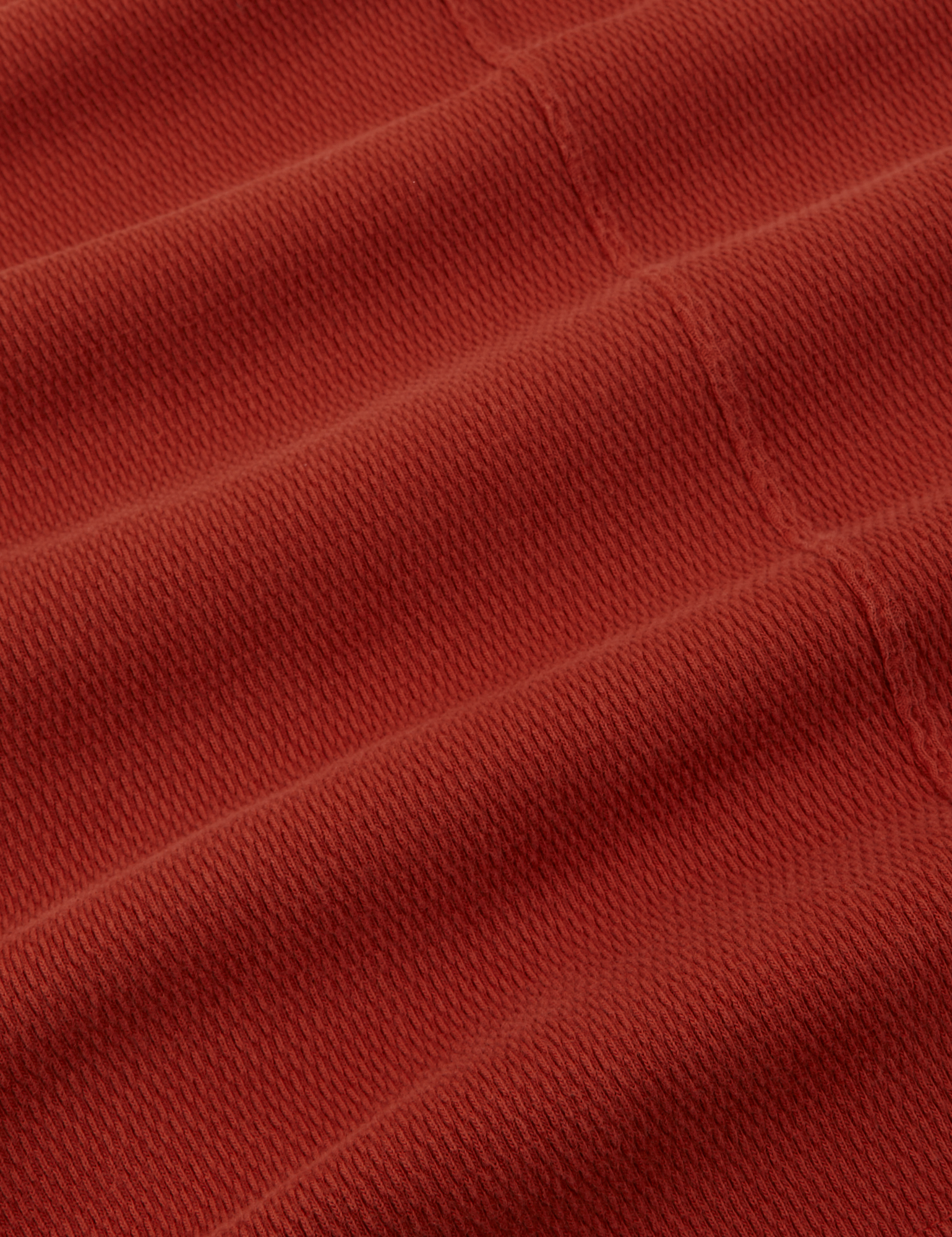 Long Sleeve Fisherman Polo in Paprika fabric detail