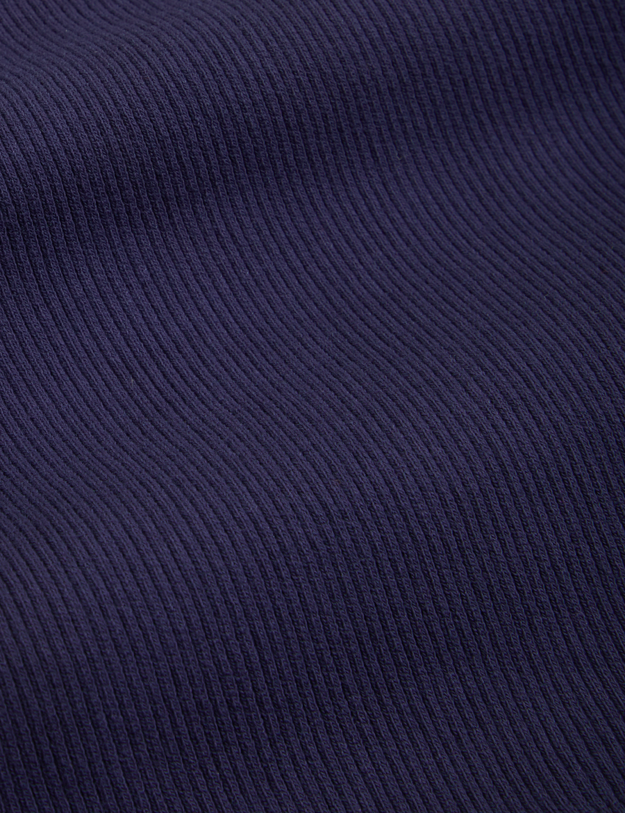 1/2 Sleeve Essential Turtleneck in Navy Blue fabric detail