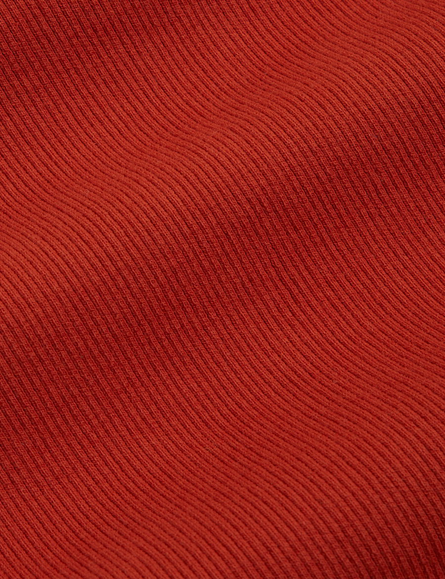 Sleeveless Essential Turtleneck in Paprika fabric detail
