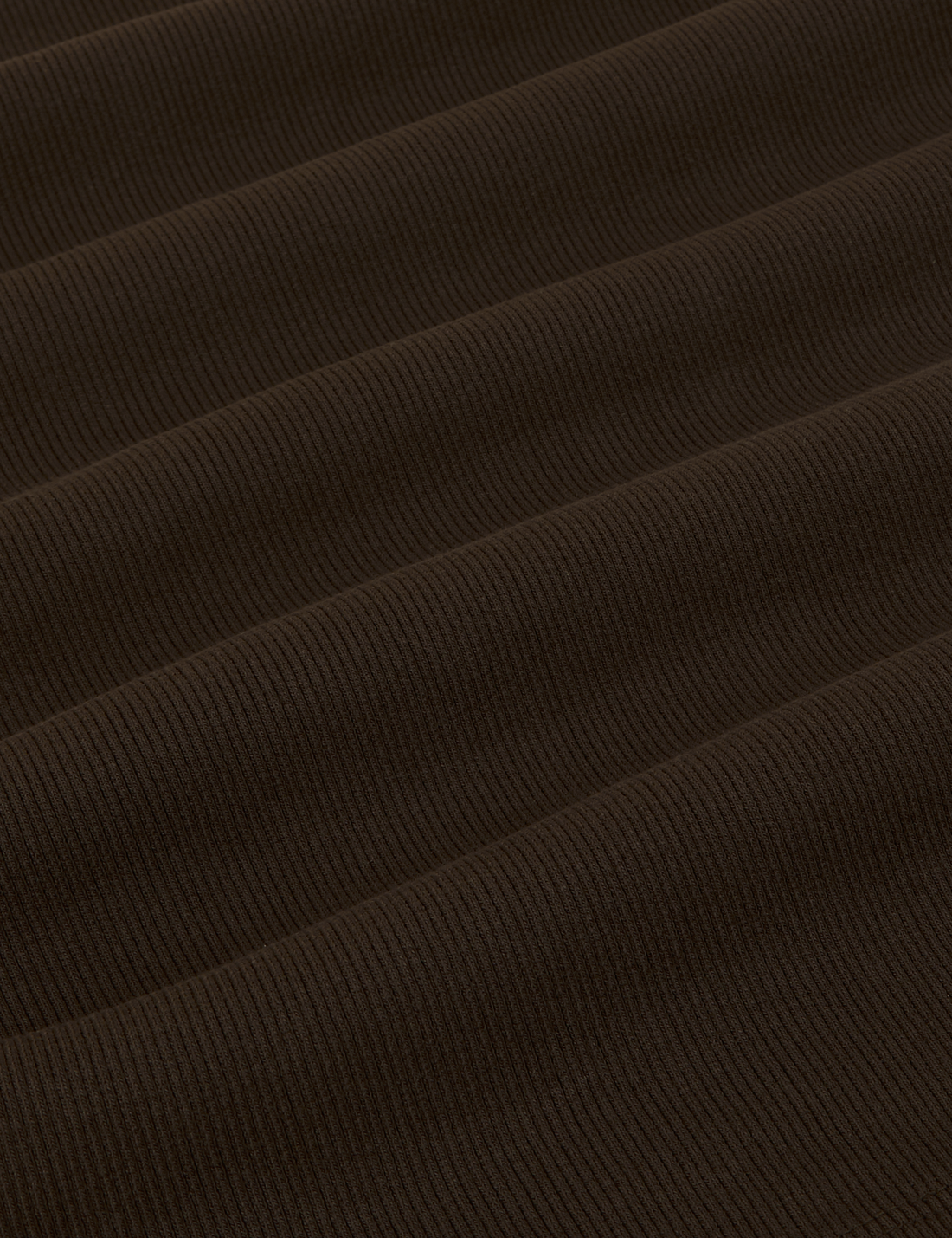 1/2 Sleeve Essential Turtleneck in Espresso Brown fabric detail close up