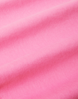 Short Sleeve Jumpsuit in Bubblegum Pink fabric detail close up