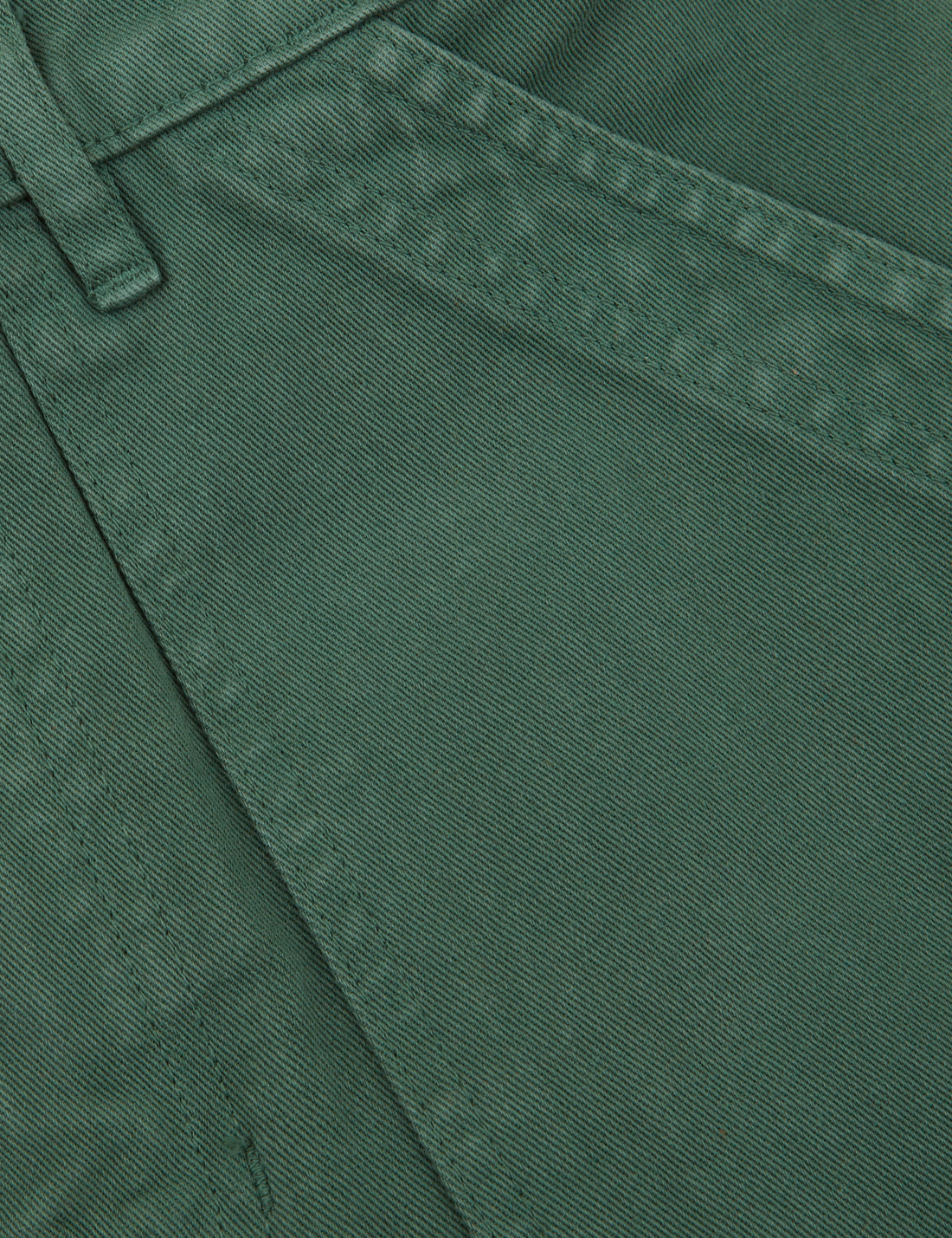 Pencil Pants in Dark Emerald Green fabric detail
