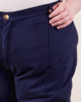 Western Pants in Navy front close up on Catie