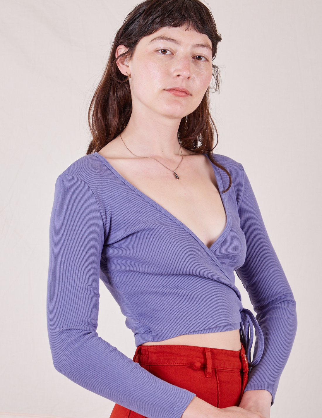 Wrap Top in Faded Grape on Alex