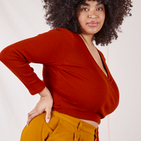 Wrap Top in Paprika side view on Lana