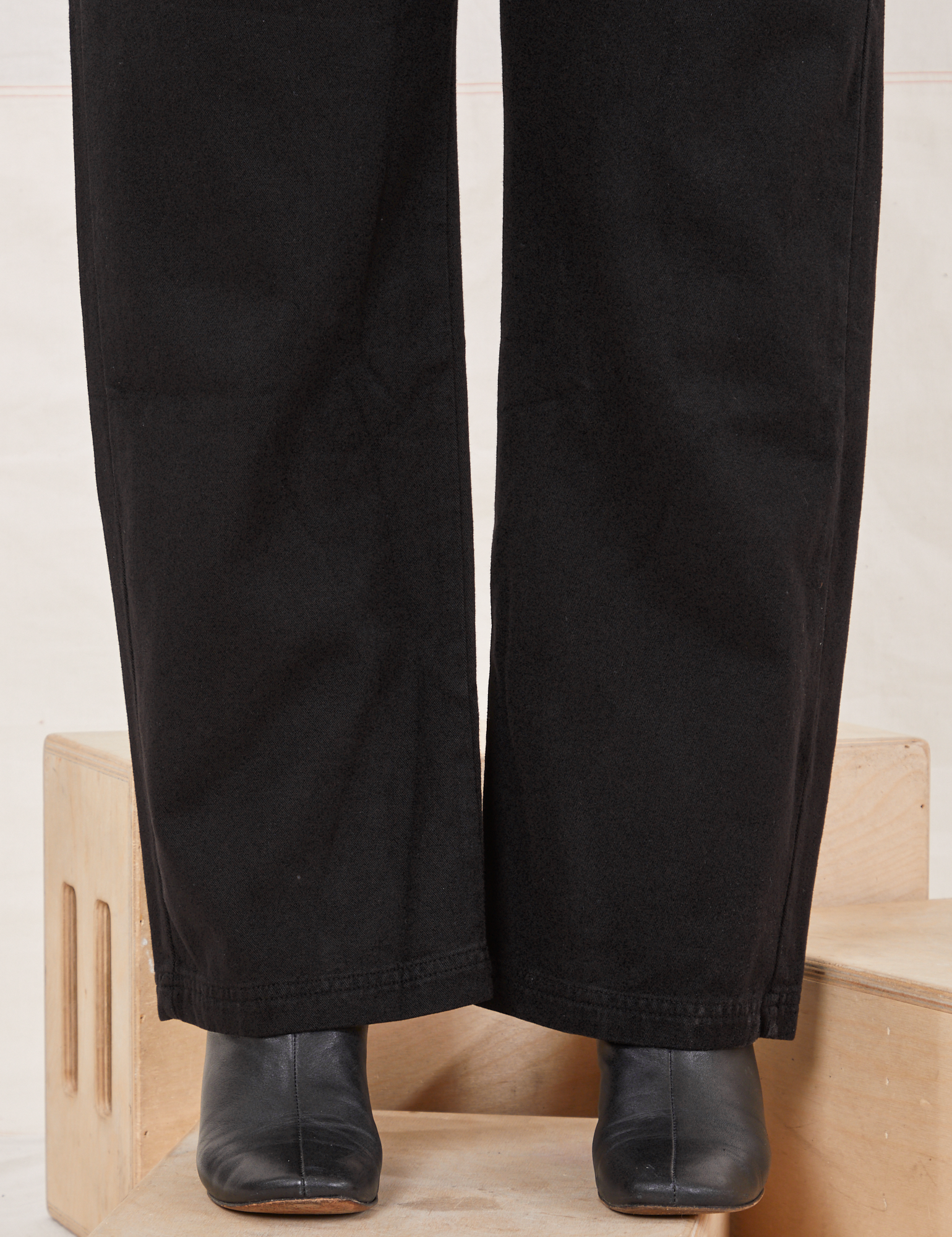 Organic Work Pants in Basic Black pant leg close up