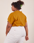 Back view of Pantry Button-Up in Spicy Mustard worn by Morgan