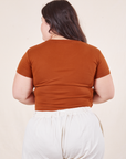 Back view of Baby Tee in Burnt Terracotta on Ashley