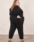 Back view of Everyday Jumpsuit in Basic Black worn by Catie