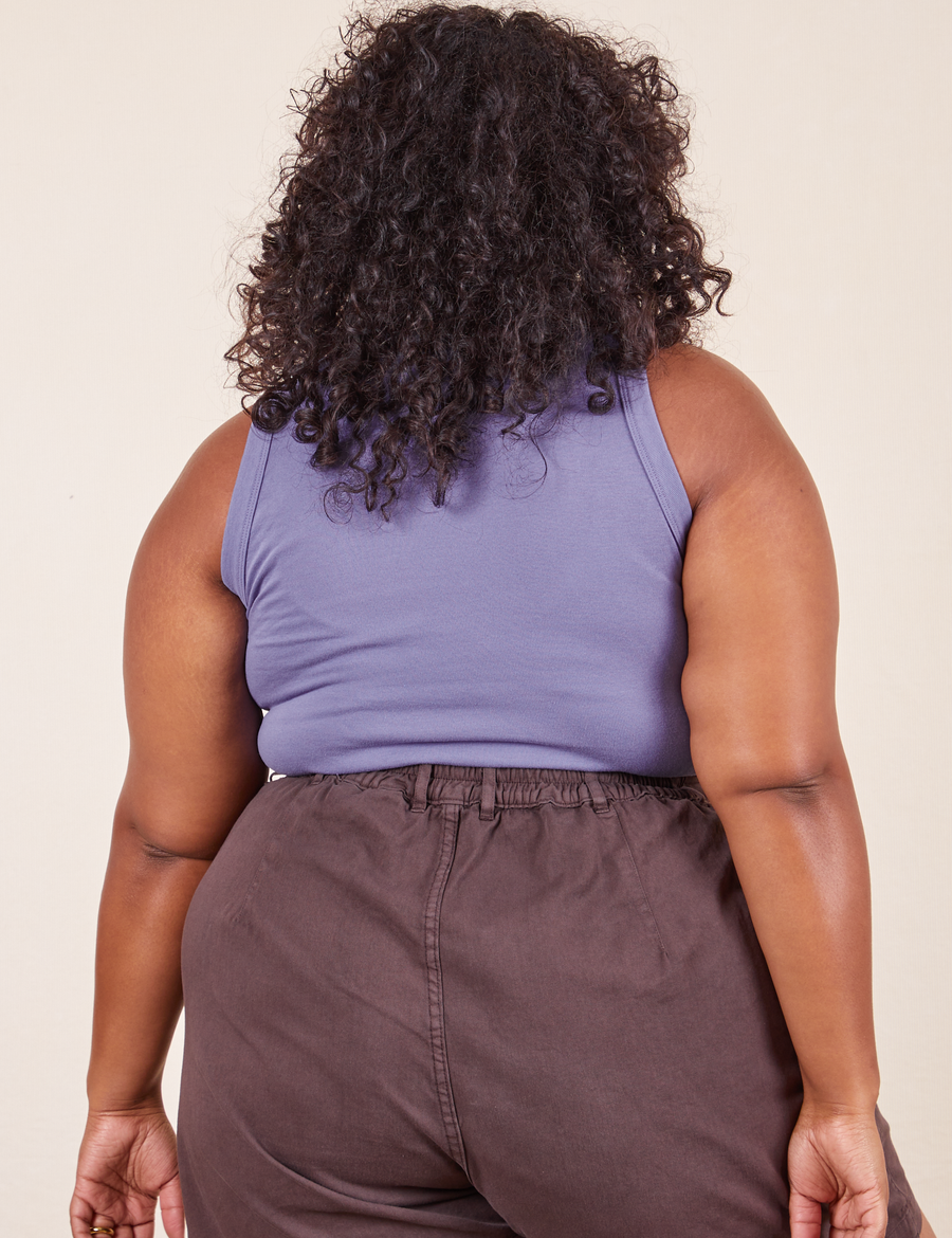 The Tank Top in Faded Grape front back view on Morgan