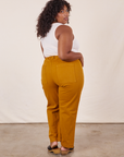Back view of Western Pants in Spicy Mustard on Morgan