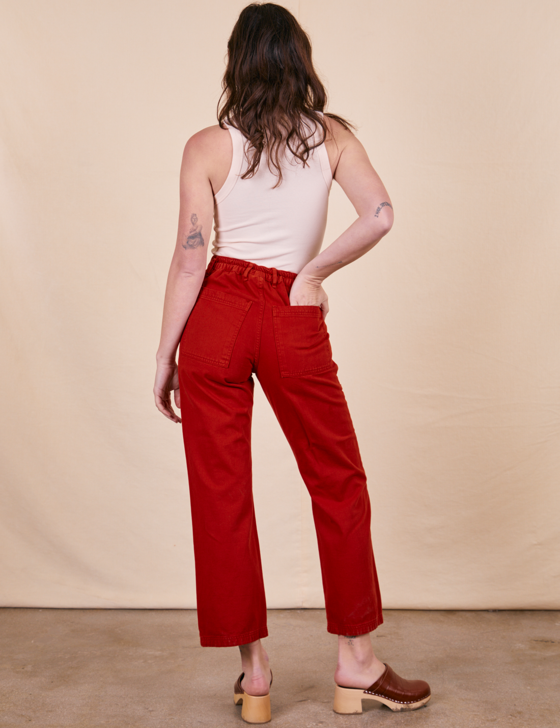 Work Pants in Paprika back view on Alex