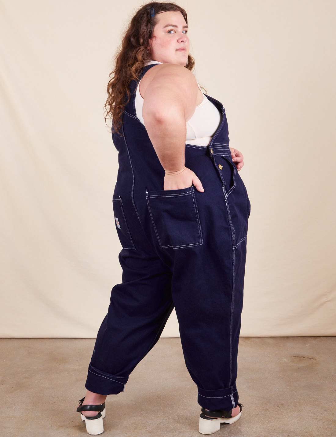 Original Overalls in Navy Blue back view on Mara