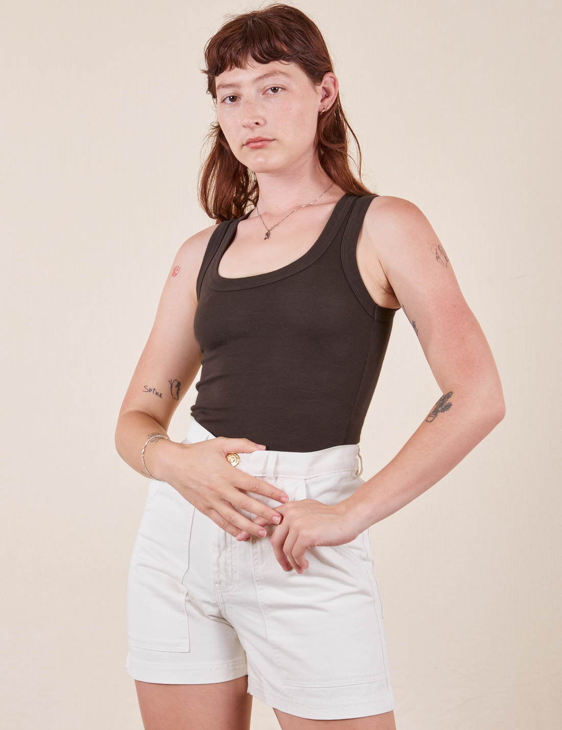 The Tank Top in Espresso Brown on Alex