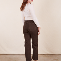 Work Pants in Espresso Brown back view on Alex