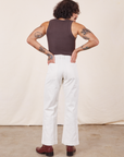 Back view of Western Pants in Vintage Tee Off-White and espresso brown Tank Top on Jesse