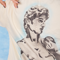 Neoclassical Work Jacket on Tiara with close up of airbrushed state of David on back of jacket