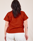 Back view of Pantry Button-Up in Paprika worn by Faye