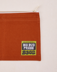 Big Pouch in Burnt Terracotta with Big Bud Press label in green