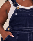 Original Overalls in Navy Blue front close up on Shai