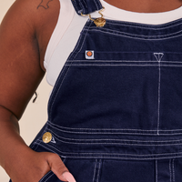 Original Overalls in Navy Blue front close up on Shai