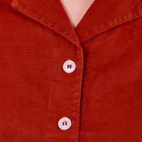 Pantry Button-Up in Paprika front button close up