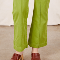 Western Pants in Gross Green pant leg close up on Alex