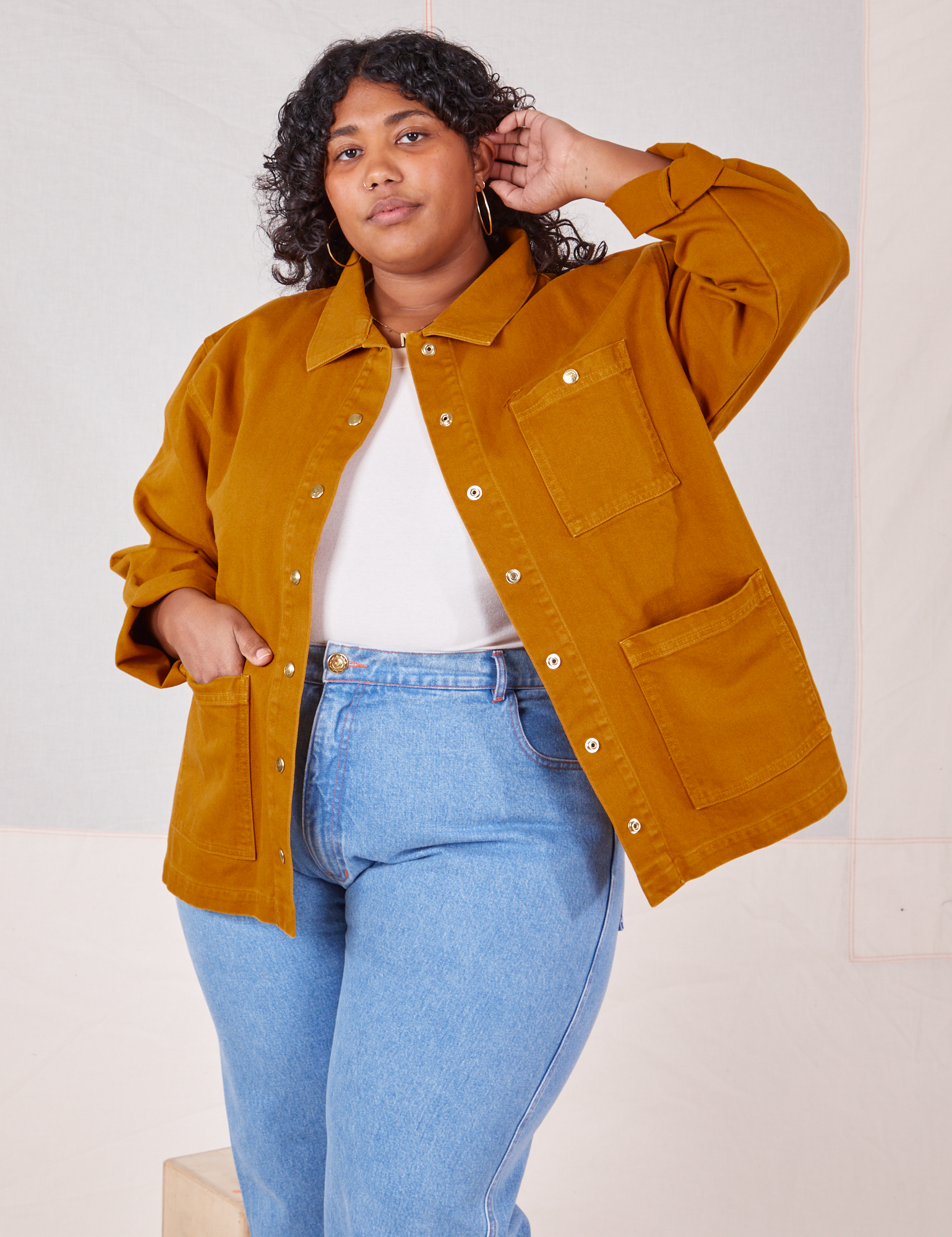 Mustard trucker jacket outlet