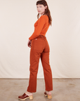 Back view of Work Pants in Burnt Terracotta on Alex